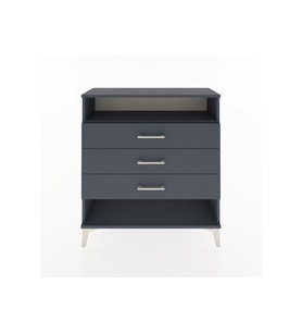 Arges Şifonyer Tek Raflı 3 Çekmeceli 88x30x96 Antrasit-Antrasit