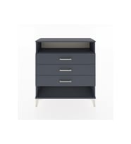 Arges Şifonyer Tek Raflı 3 Çekmeceli 88x30x96 Antrasit-Antrasit