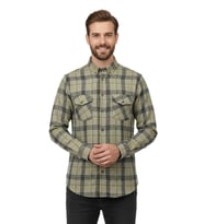 Erkek Kışlık Slim Fitt Uzun Kol Çift Cep Kapak Gömlek 2418 BGL-ST04799 (Bej)