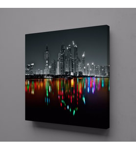 GECENİN YANSIMASI KANVAS TABLO 120x120cm (Karışık)
