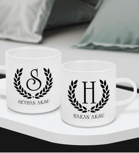 BK Gift Kişiye Özel İsimli 2’li Buzlu Cam Türk Kahvesi Fincanı-1, Sevgiliye Hediye, Arkadaşa Hediye, Anneye Hediye, Ofis Hesiyesi