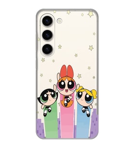 Samsung Galaxy S23 Uyumlu Powerpuff Girls Desenli Şeffaf Telefon Kılıfı