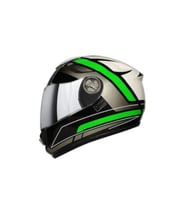 Motosiklet Kaskı Ce Onaylı Full Face Abs Materıal Güneş Vizörlü Kask FR 913 Haste (Yeşil)