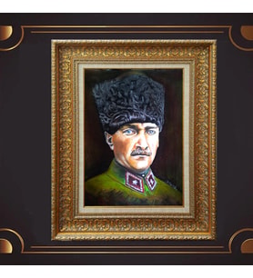 ÖZEL SERİ ALTIN VARAKLI ATATÜRK TABLO S982