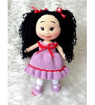 Lila Pamuk Şekerim Bebek Amigurumi Organik Oyuncak