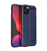 Apple iPhone 12 Pro 6.1'' Deri Görünümlü Silikon Lacivert