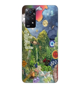 Redmi Note 11 Pro Uyumlu Doğa Kolaj Aesthetic Tasarımlı Şeffaf Telefon Kılıfı