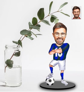 Kişiye Özel Futbolcu Tasarımlı Karikatür Ahşap Biblo Model-9