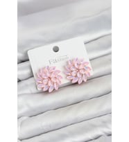 Pembe Renk Kristal Taşlı Çiçek Model Kadın Küpe TJ-BKP11919