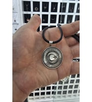925 Ayar Gümüş Deri kordonlu Ayyıldız Kolye