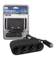 Olesson 1654 12-24V Çift USB - TYPE-C 120W 80Cm Kablolu 4 LÜ Araç Çakmak Çoklayıcı
