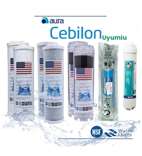 Ihlas Su Arıtma Filtresi Uyumlu Çift Karbonlu Filtresi 2 Yıllık Filtre Seti Vontron Membran (Füme)