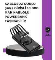 Çoklu Cihaz Uyumu ile Kablolu ve Kablosuz Şarj – Pratik Powerbank