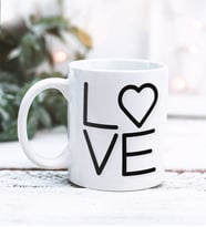 Sevgililer Günü Love Tasarımlı Kupa Bardak (Beyaz)