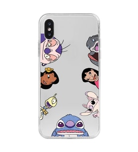 Iphone X ve XS Uyumlu Stitch Tüm Karakterler Tasarımlı Şeffaf Telefon Kılıfı