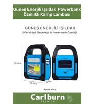 Özel Üretim Darbeye Dayanıklı 300 Gram Usb Güneş Enerjili Işıldak Powerbank Özellikli Kamp Lambası