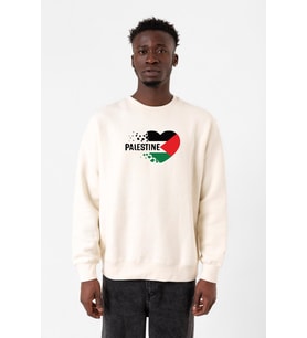Heart Palestine Flag Ekru Erkek 2ip Sweatshirt