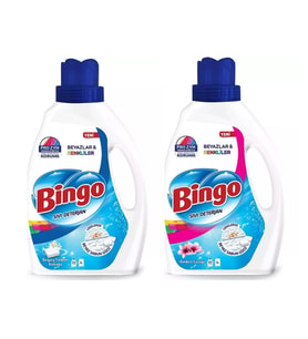 Bingo Camasır Deterjanı Beyaz Ve Renkliler Amber ve Beyaz Sabun 2600 ml 2 li Set