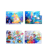 4 Set - 96 Parça Tox Müzik ve Deniz Kızı 5+ Keçe Yapboz - 5 Yaş Puzzle T041 T016