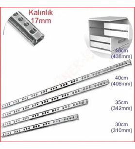 Bilyeli Çekmece Rayı 17mm 342mm