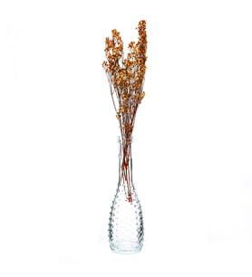 Kabartmalı İnce Cam Vazo (26 cm)
