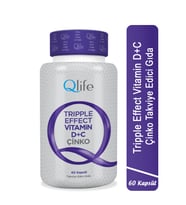 Qlife Tripple Effect Vitamin D + Vitamin C + Çinko 60 Kapsül