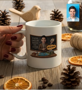 Kişiye Özel Karikatürlü Erkek Öğretmen Kupa Bardak Öğretmenler Günü Hediyesi