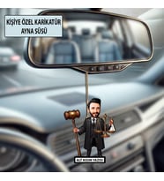 Kişiye Özel Avukat Karikatür Ayna Süsü – Hukukçulara Özel Araç İçi Hediyelik