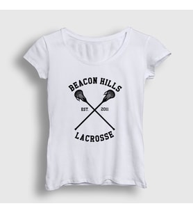Presmono Kadın Beyaz Beacon Hills Lacrosse Dizi Teen Wolf T-Shirt 330632tt (Beyaz)
