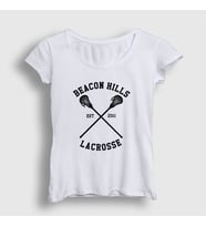 Presmono Kadın Beyaz Beacon Hills Lacrosse Dizi Teen Wolf T-Shirt 330632tt (Beyaz)