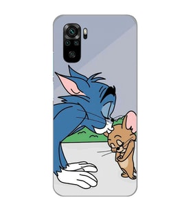 Xiaomi Redmi Note 10 / Note 10S Uyumlu Tom ve Jerry Tasarımlı Şeffaf Telefon Kılıfı