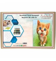 Artebella 35x50 Numaralı Kompozit Tuval Boyama kedi ANTB0012
