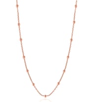 Kadın Gümüş Top Top Zincir Rose Kaplama Toplu Kolye Özel 1.2mm Mücevher