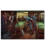 Cakapuzzle Süper Kahramanlar Bilardo Salonunda  Puzzle Yapboz MDF (Ahşap) (120 Parça)