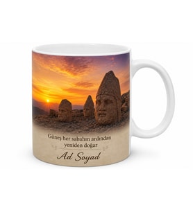 Adıyaman Nemrut Gün Doğumu Temalı Kupa Bardak Hediye Özel Tasarım