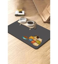 MAtGo Pati Kedi Köpek Beslenme Matı 50x70cm Mırmır Yıkım Ekibi Su Geçirmez Mama Kabı Altlığı Paspası