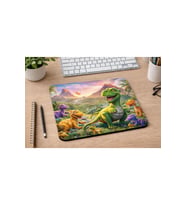 Sevimli Dinozor Desenli Mousepad 21x17,5 cm – Kaymaz Tabanlı Düz Mouse Pad – Çocuk & Ofis Kullanım