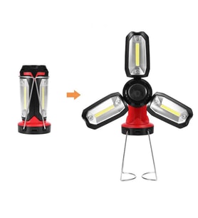 Şarjlı Katlanabilir 3 XCob Led + 3W Led Çok Fonksiyonlu Kamp Feneri P-8801