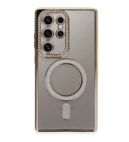 Galaxy S24 Ultra Kılıf Joke Simli Magneticsafe Kılıf - Gold