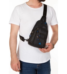 NEWİSH POLO BODY BAG USB ÇIKIŞLI ÇAPRAZ GÖĞÜS VE SIRT ÇANTASI-QATRO 2333 (Siyah)