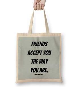 Marilyn Monroe Quotes Art Gift - Vintage Retro Style Bez Çanta Uzun Saplı