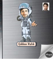Kişiye Özel Pilot Erkek Ahşap Magnet -2