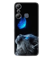 Infınix Hot 20i Kılıf Resimli Desenli Silikon Platinium Series Butterfly Cat 1891