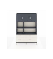 Arges Dolap 8 Raflı 4 Çekmeceli 3 Kapaklı 132x30x195 Antrasit-Antrasit/Aytaşı