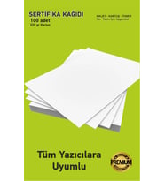 Kartuşlu Mürekkepli Tüm Yazıcılara Uygun 100 Adet Kalın Sertifika vb için 220 gr Kağıt