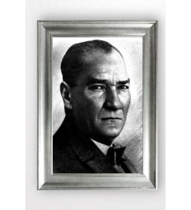 Gümüş Çerçeveli Atatürk Tablo cv1292