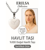Sertifikalı Kalp Model Havlit Taşı Kolye – Zihin Sakinliği ve İçsel Huzur Taşı (Çok Renkli)