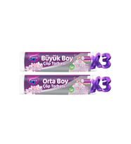 Büzgülü 6 Adet Çöp Torbası Kiraz Kokulu Büyük ve Orta Boy
