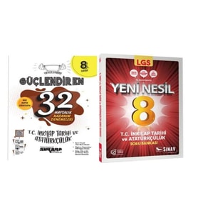 8. Sınıf Güçlendiren 32 Haftalık T.C İnkılap Tarihi Ve Atatürkçülük Kazanım Deneme Ve İnkılap Tarihi Soru Bankası