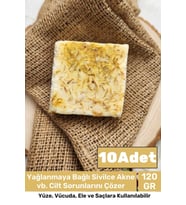 Özel %100 Doğal Güzel Kokulu El Yüz Saç Vücut Cilt Orijinal Bitkisel Safran Sabunu 120G - 10 Adet